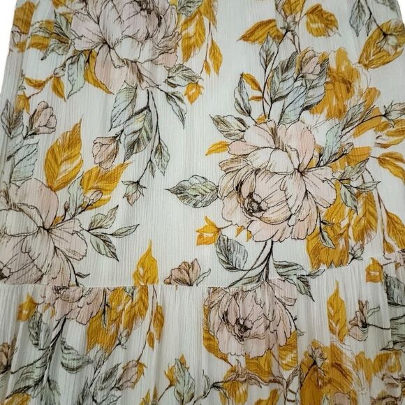 Nicole Miller ~ Floral Maxi Dress in Yellow and White floral print ~ size 10 - Picture 7 of 15